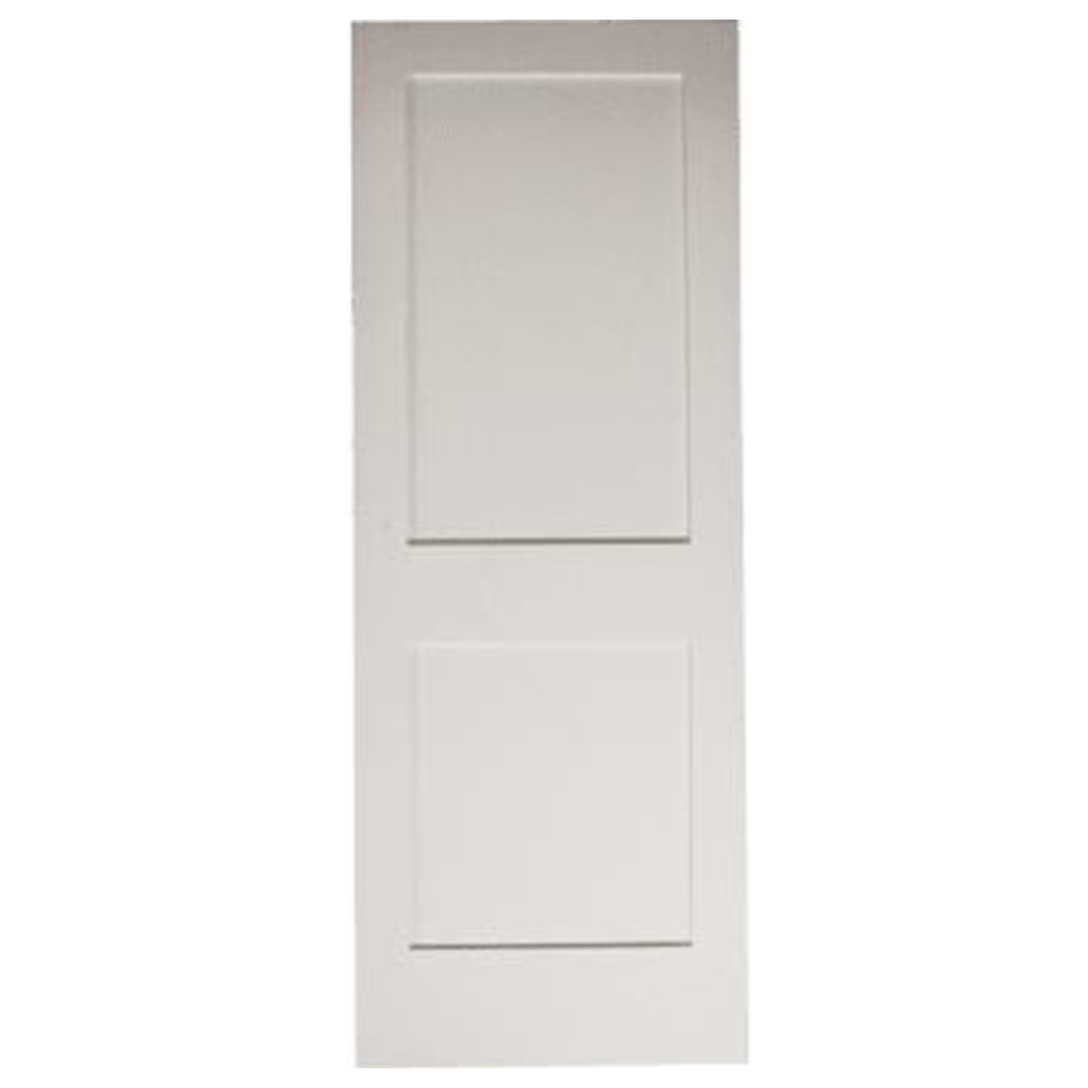 24 in x 80 in White Shaker 2-Panel Solid Core Primed MDF Interior Door Slab